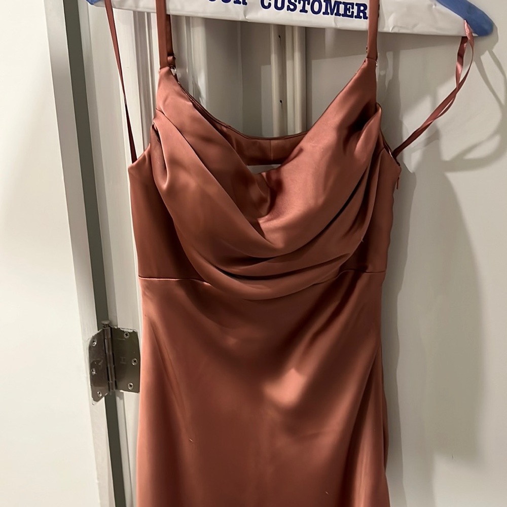 Revelry Skye satin dress desert rose size 2